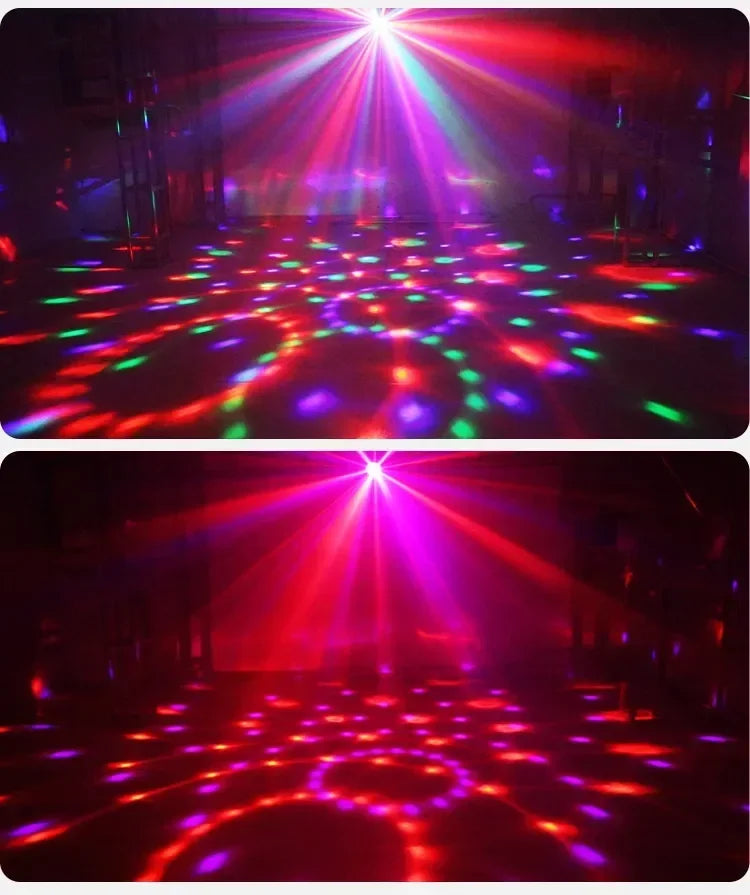 LED Palco Discoteca Luz Rotativa DJ Bola Estroboscópica Controle Remoto Controle De Som Mágico Carro De Dança RGB Presente De Natal Clube Laser Show Lâmpada